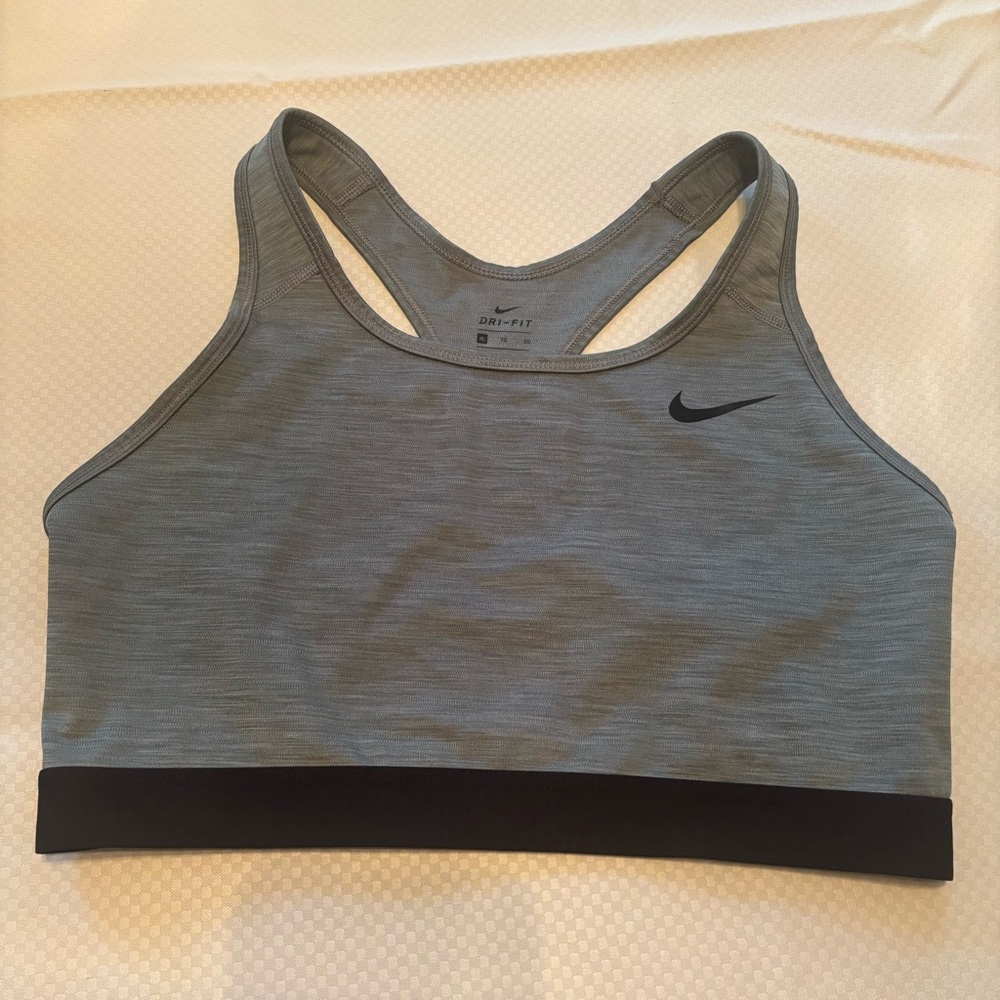 Nike Gray and Black‎ Sports Bra with Racerback Design